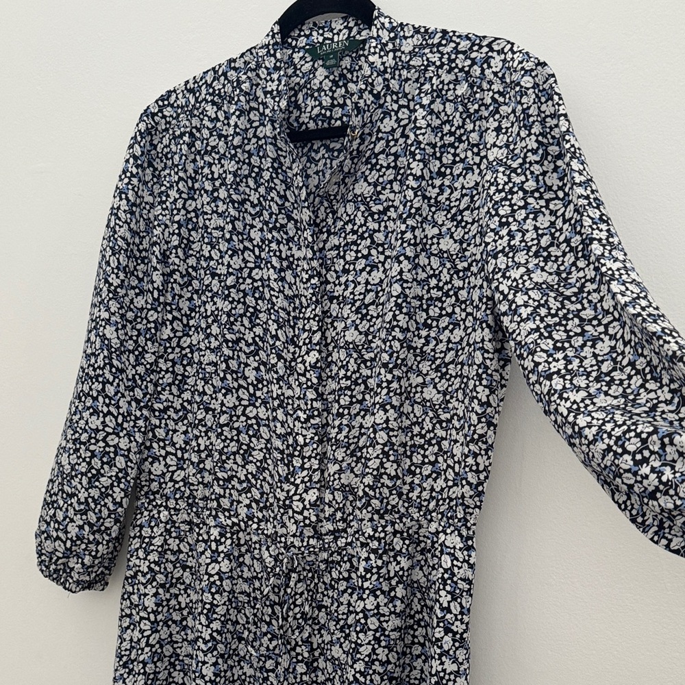 EUC Ralph Lauren Floral 3/4 Length Sleeve Dress